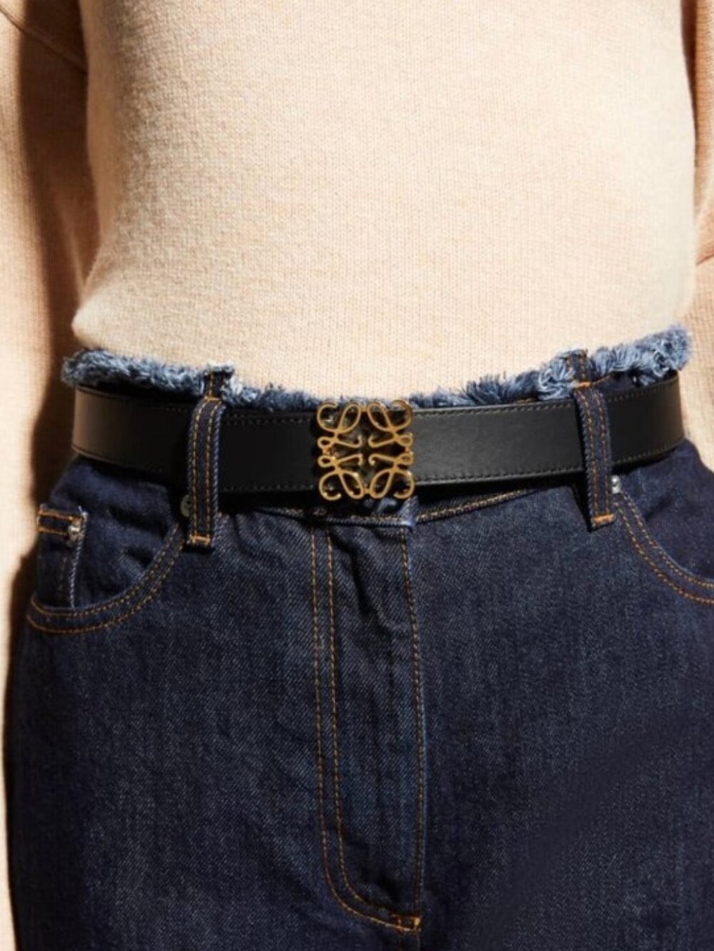 Brand New!!! LOEWE Anagram Reversible Leather Belt Comes With COA Leather